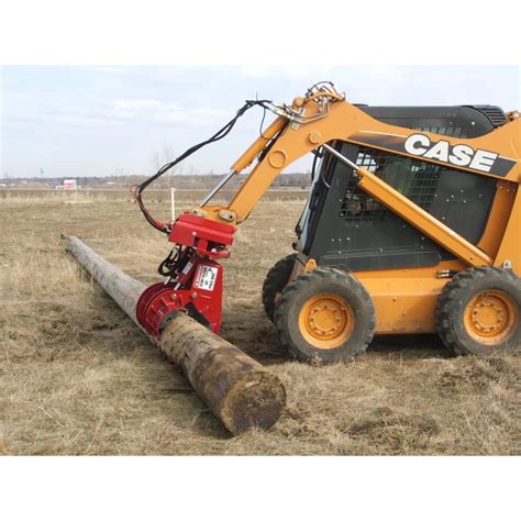 setting 646 poles with skid steer|skid steer pole tamper.